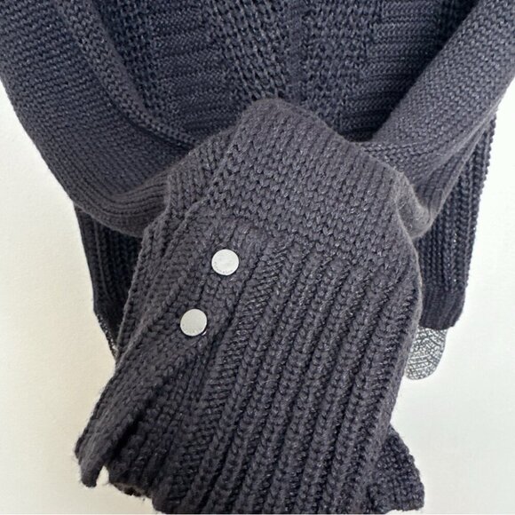 Calvin Klein Womens Medium Cable Open Knit  Shirt Hem Sweater In Black Color - Picture 7 of 11